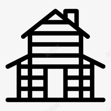 木屋小屋建筑图标