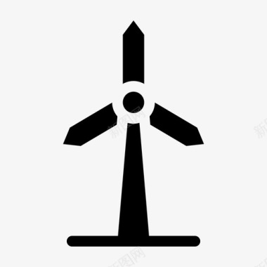 风车绿色能源可持续发展图标