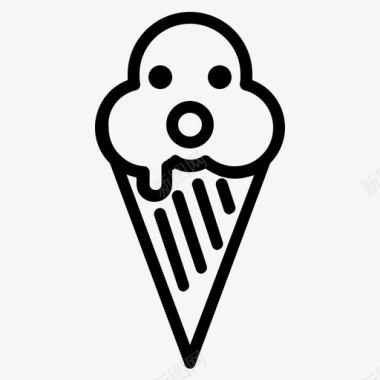 震惊冰淇淋表情符号食物图标