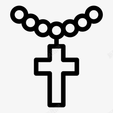 项链配件十字架图标