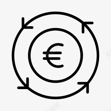 退单硬币欧元图标