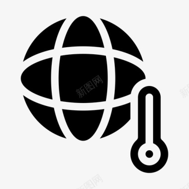 全球变暖生态学温度图标
