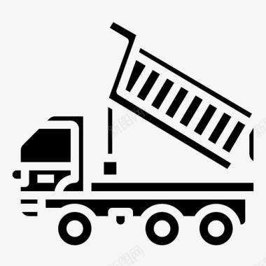 自卸卡车货物建筑图标