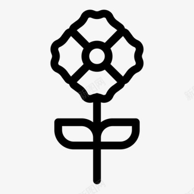 罂粟花花自然图标