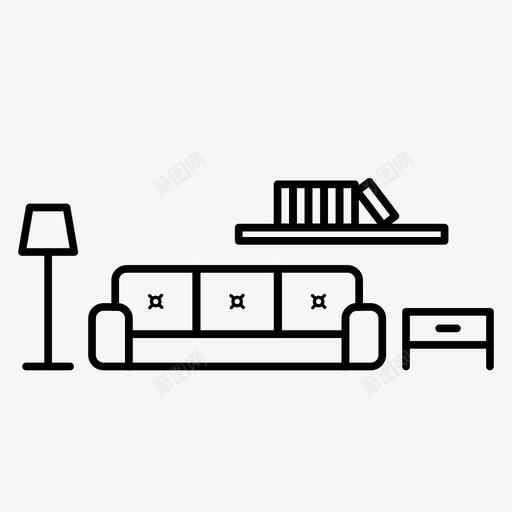 休息室书柜沙发svg_新图网 https://ixintu.com 沙发 休息室 书柜 客厅 室内设计