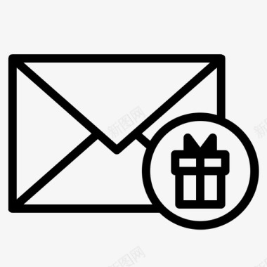 礼物邮件庆祝圣诞节图标