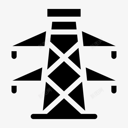 铁塔工业电力线路svg_新图网 https://ixintu.com 铁塔 工业 电力 电力线 线路 三填