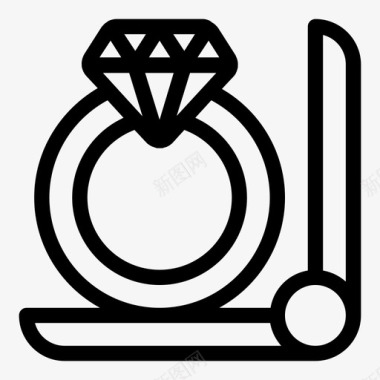 订婚戒指钻戒情人节图标