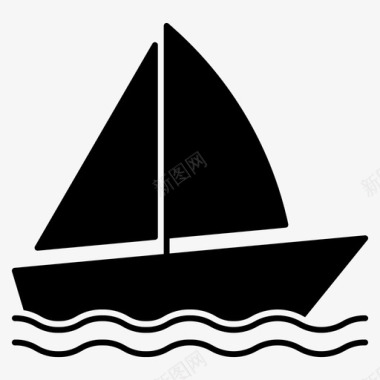 帆船航海航行图标