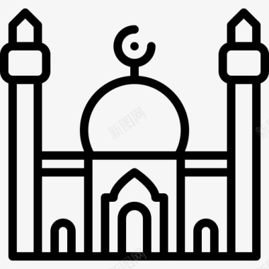 清真寺建筑穹顶图标