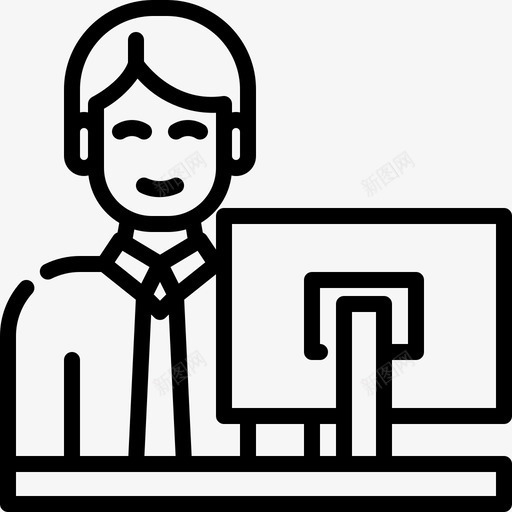 接待员退房酒店svg_新图网 https://ixintu.com 接待员 退房 酒店 信息 预订酒店 图标