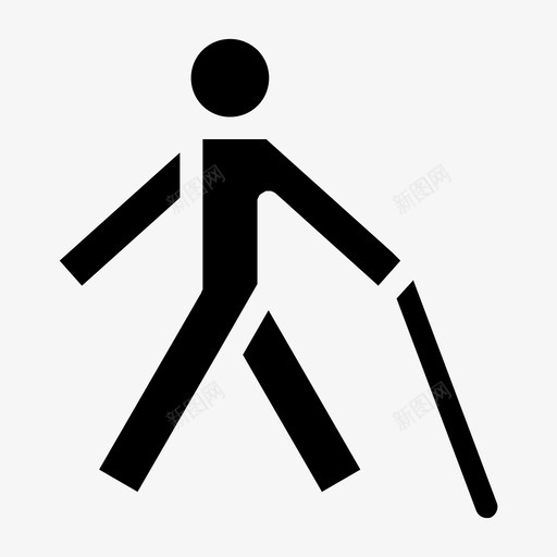 盲人多样性帮助svg_新图网 https://ixintu.com 拐杖 盲人 多样性 帮助 残疾人 填补