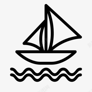 帆船水手水运图标