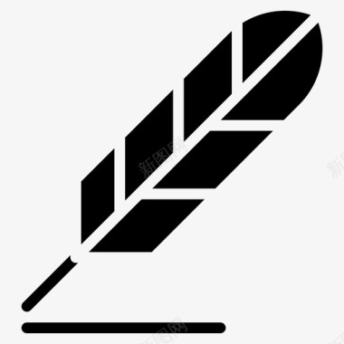 羽毛笔墨水文具图标