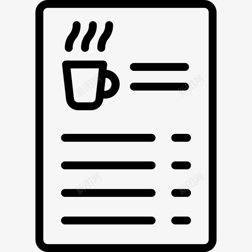 菜单咖啡杯子svg_新图网 https://ixintu.com 咖啡 菜单 咖啡杯 杯子 订单 价格 饮料
