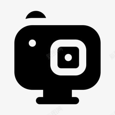 动作摄像机视频多媒体v2字形图标