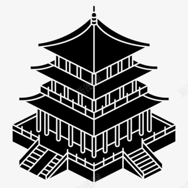 传统住宅古代建筑图标