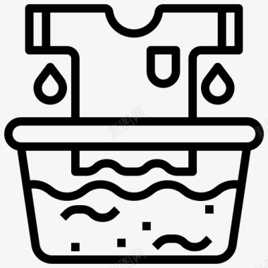 漂洗衣物晾干图标