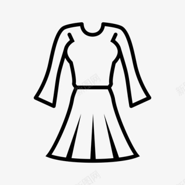 女式长袖连衣裙服饰服装图标