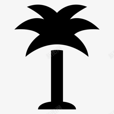 椰子树海滩岛屿图标