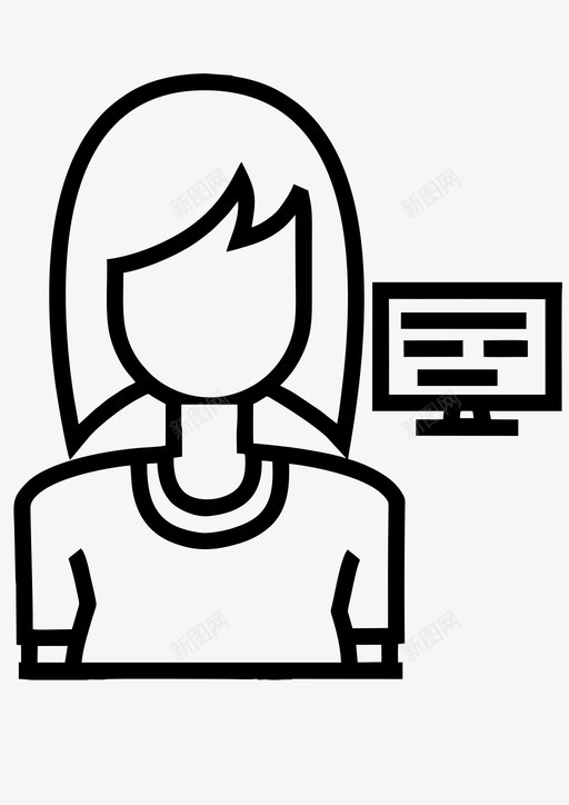 程序员职业化身工作svg_新图网 https://ixintu.com 程序员 职业 职业化 化身 工作 女人