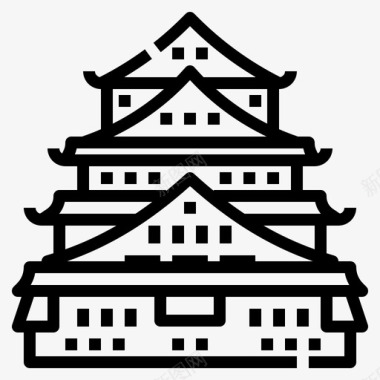 大阪城堡建筑地标图标