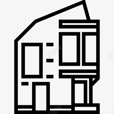 现代家居建筑住宅图标