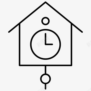 时钟闹钟房子图标