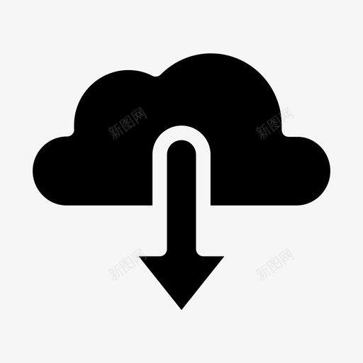 下载文件云计算向下箭头svg_新图网 https://ixintu.com 下载 文件下载 文件 云计算 向下 箭头 营销 增长 填充
