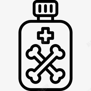 骨头药瓶子十字架图标