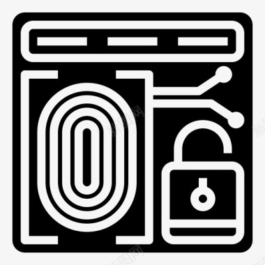 生物识别指纹密码图标