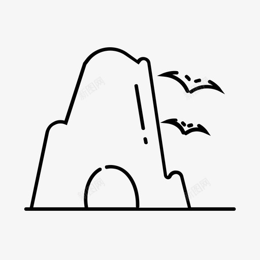 洞穴蝙蝠风景svg_新图网 https://ixintu.com 洞穴 蝙蝠 风景 岩石