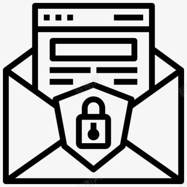 机密电子邮件信件锁图标