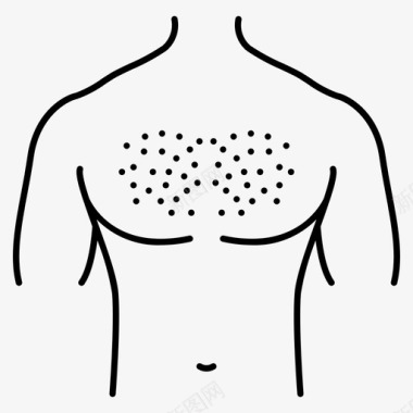 胸毛身体健身房图标