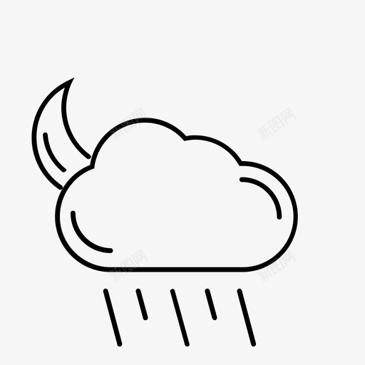 多雨多云天气预报svg_新图网 https://ixintu.com 多雨 多云 天气预报