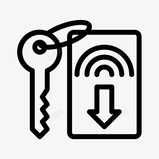 钥匙标签卡锁svg_新图网 https://ixintu.com 钥匙 标签 卡锁 安全 解锁 酒店 设施
