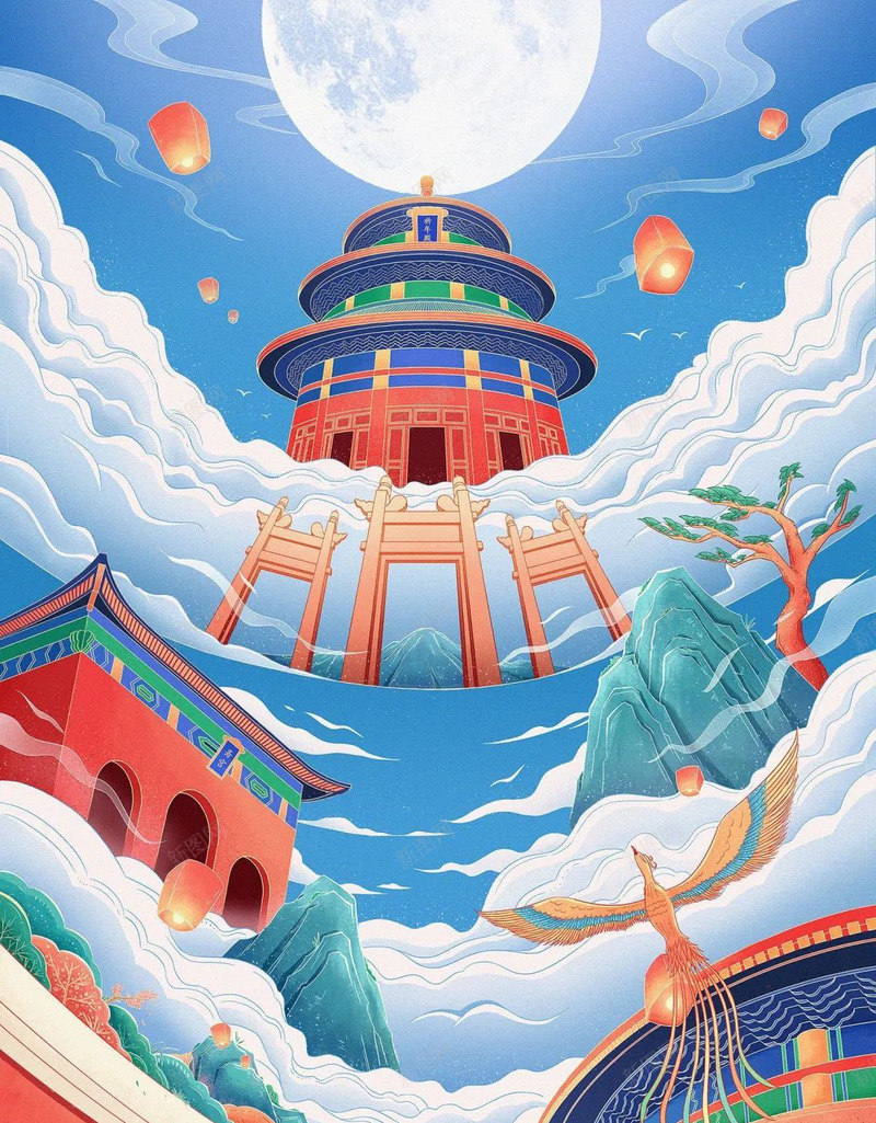 国风插画中国风海报背景jpg设计背景_新图网 https://ixintu.com 国风 插画 中国 海报 背景