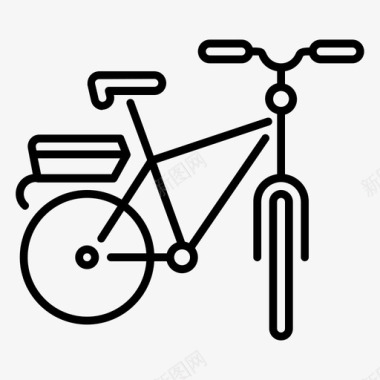 自行车交通工具日常用品图标