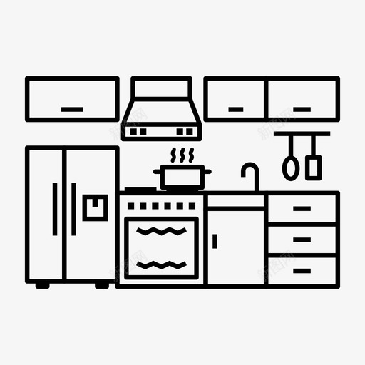 厨房内部烹饪冰箱svg_新图网 https://ixintu.com 厨房 内部 冰箱 烹饪 家具
