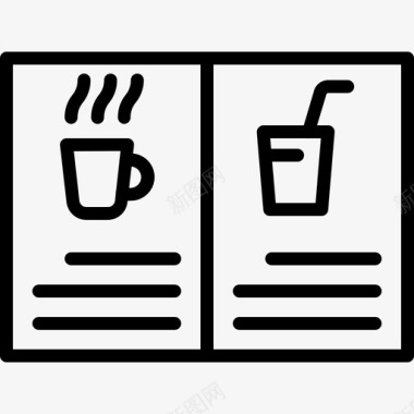 咖啡菜单杯子订单图标