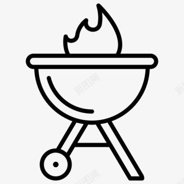 烧烤烤肉烧图标