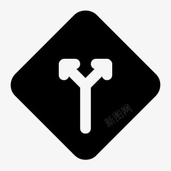 三向三向交叉口标志标记高清图片