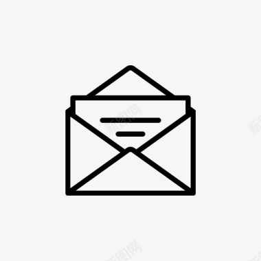 信封背面开封信邮件邮件提纲图标
