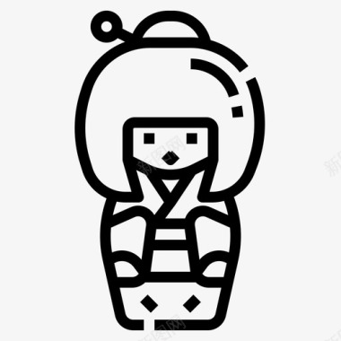 kokeshi娃娃手工制作图标