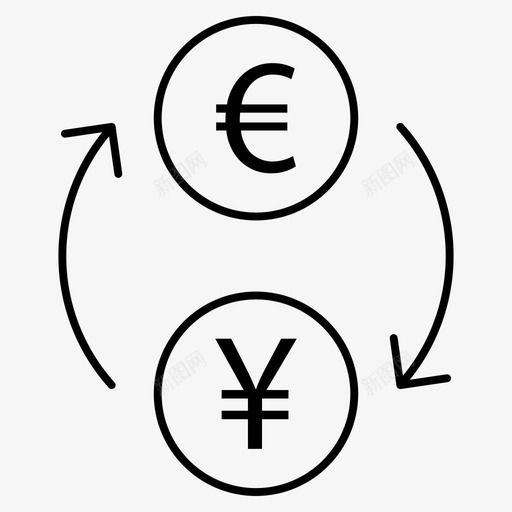 兑换欧元日元硬币货币svg_新图网 https://ixintu.com 兑换 欧元 日元 硬币 货币 杂项