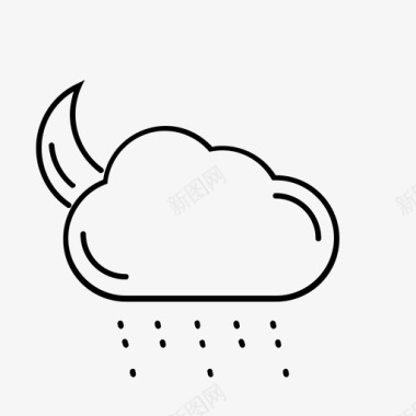 多雨多云天气预报图标