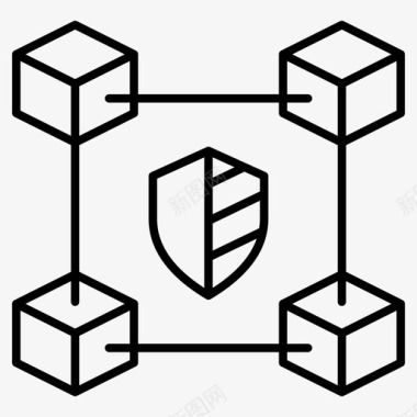 区块链安全网络保护图标