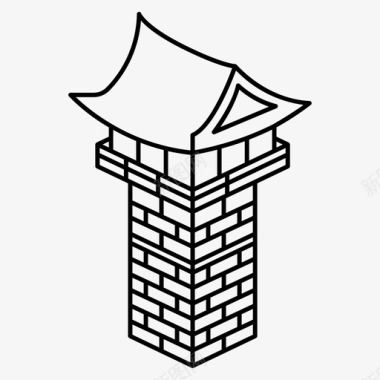 韩国传统塔建筑文化图标