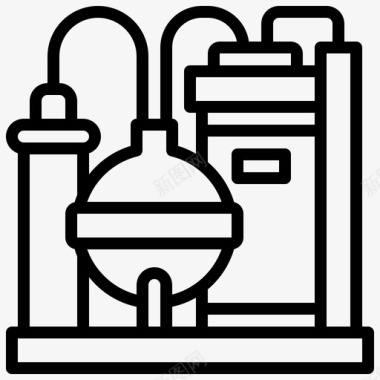 炼油厂建筑物工业图标