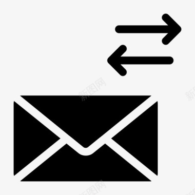 电子邮件圆形箭头信封图标